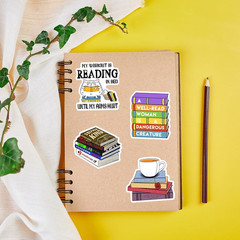 Book Lover Stickers 50 Pack Aesthetic Flower Vinyl f Laptop Bottle Journal Decor