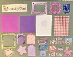Lot Of Birthday Girl Scrapbook Paper, Stickers, Die Cuts, Etc! Sticko, Colorbok