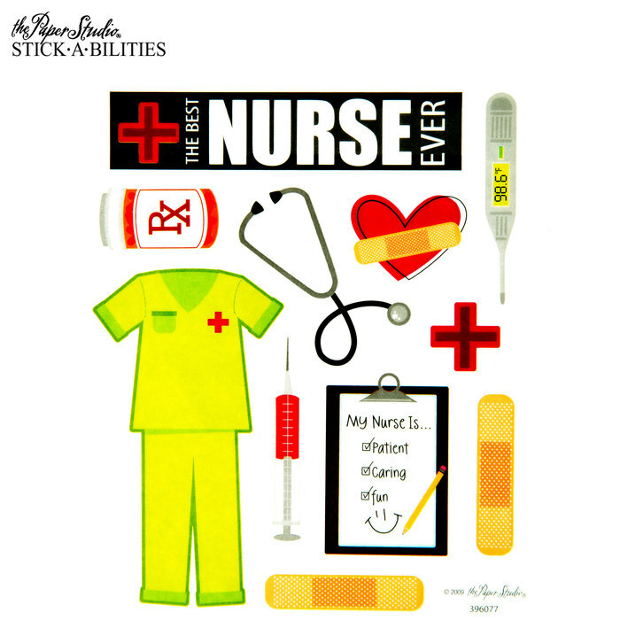 2 Sheets Nurse Medical Planner Stickers Papecraft Envelope Seals Card