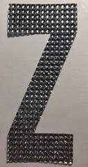 GIANT SILVER RHINESTONE LETTER “Z” Stickers(1pc)JoAnn’s•Name•Initial •Label•Last