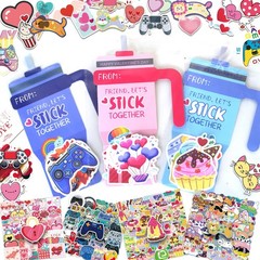 48 Pack Valentines Day Cards for Kids School with 200PCS Valentines Stickers,…
