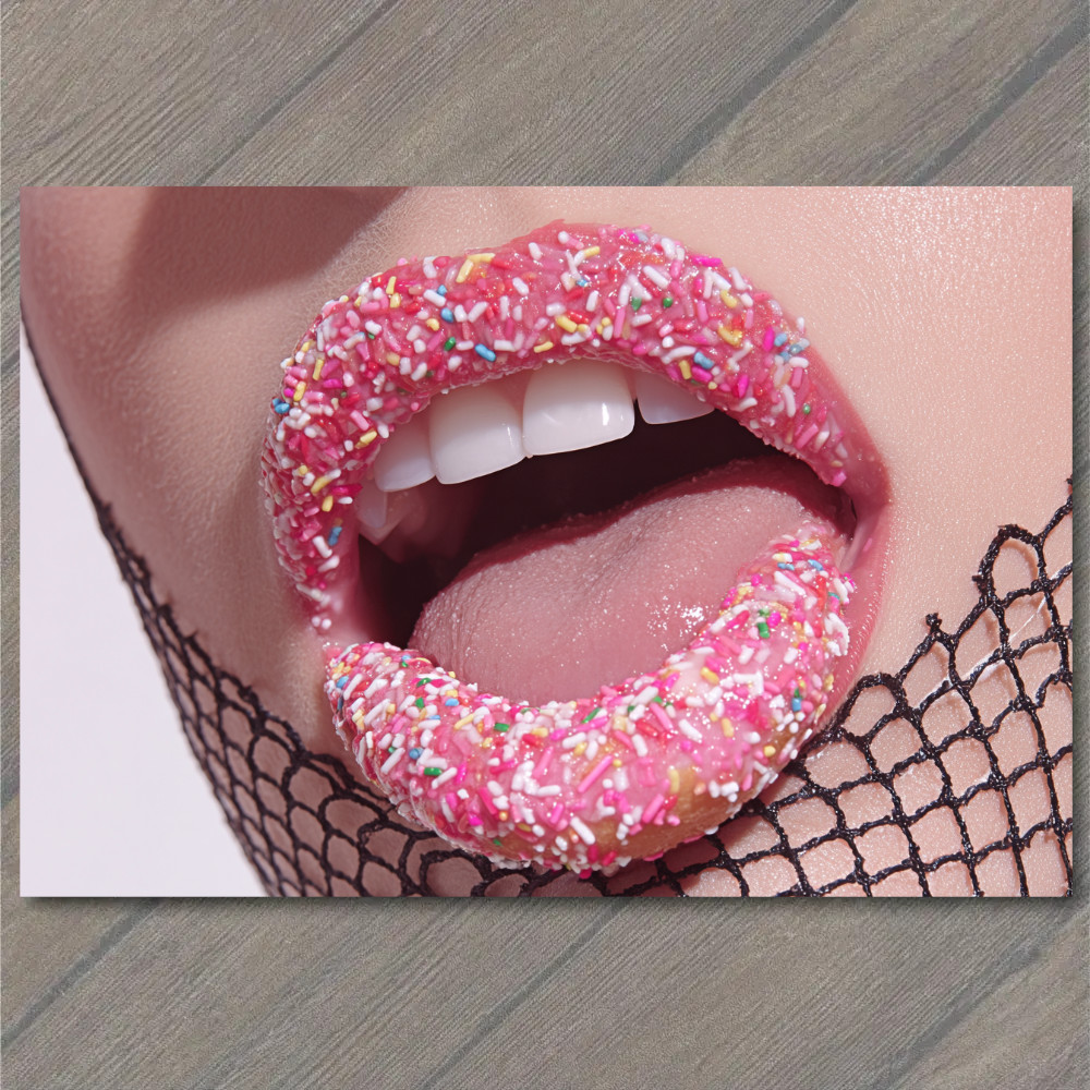 STICKER Sugar Sprinkle Lips Open Mouth Pop Surreal