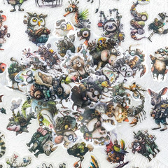 50PCS Steampunk Animal Stickers – Vintage Victorian Mechanical Creatures Waterpr