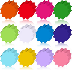 360 Pcs Starburst Cutouts Paper 3.9 Inch Assorted Color Die Cuts