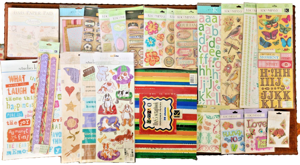 Vintage K & Company Scrapbook Stickers Embellishments Album Paper Pads -23 pks