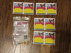 Vintage Trend Happy Birthday Bear Stickers Name Brag Tags Lot Of 8 Cake
