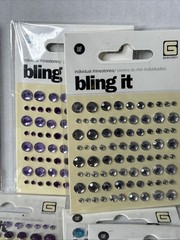 Self-Adhesive Rhinestones Lot Green Purple Silver Blue Amber Black Gold Orange