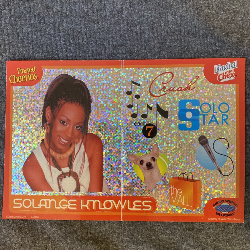 Rare Vintage Frosted Cheerios Solange Knowles Advertising Sticker SHEET