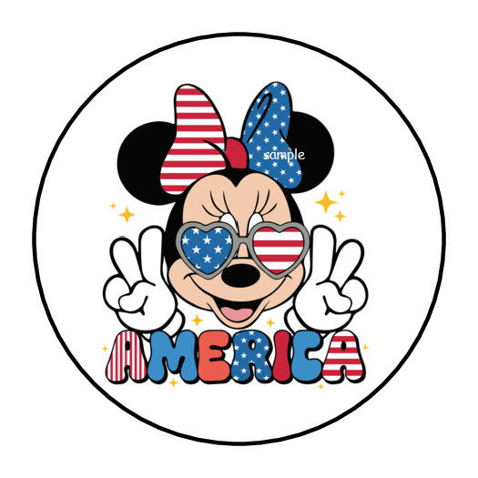 MINNIE MOUSE 4TH OF JULY ENVELOPE SEALS STICKERS LABELS 1.5″ (30) DISNEY