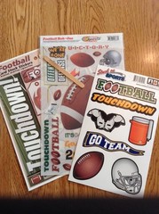 3 sheets football stickers/rub ons