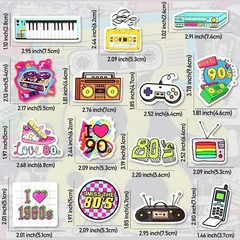 Multicolor 80s 90s Party Stickers – 70PCS Retro Vinyl for Indoor & Outdoor Use