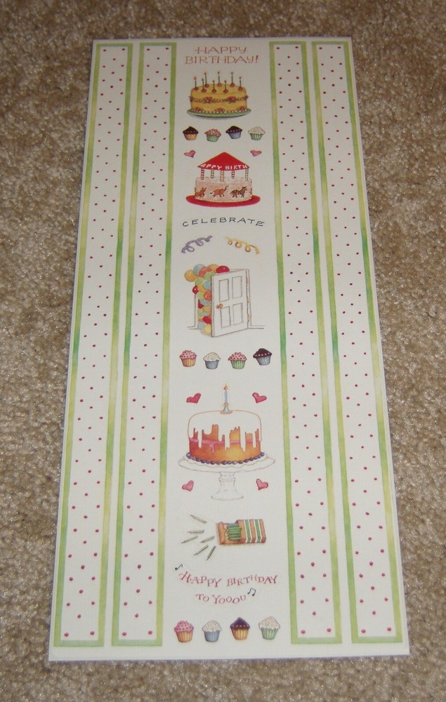 Colorbok 5x12inch Sticker Sheet ~ Susan Branch…..Birthday Borders/Images