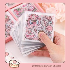 Vinyl Stickers 200PCS Waterproof Cute Cartoon Sticker Set