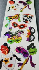 JILLSON & ROBERTS HAMBLY STICKERS PRISMATIC / GLITTER CARNIVAL MASQUERADE MASKS