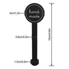 Handmade Stickers 100 Pcs/pack Black Long Strip Self Adhesive Decal Tag