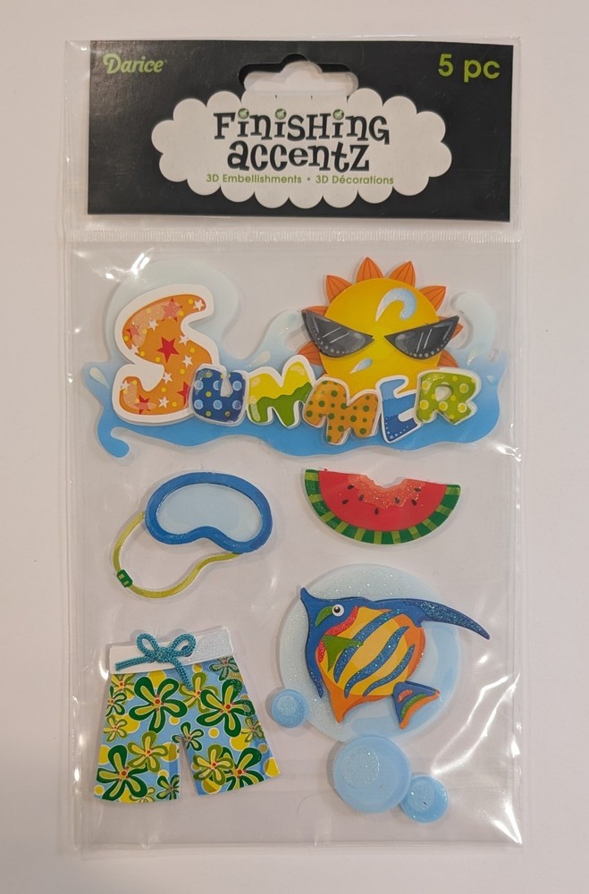 Summer Vacation Beach Pool Swimming Scrapbooking Stickers By Darice