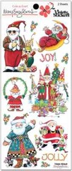 Mary Engelbreit Stickers 2 Sheets Whimsical Jolly Santas Christmas Joy Elves
