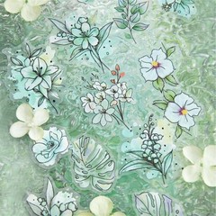 20Pcs Flowers Bloom PET Stickers Journaling Album Card Scrapbooking Collage Art