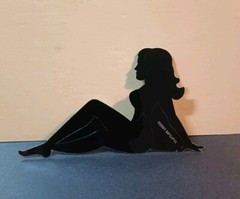 Vintage Stickers MUD FLAP GIRL Glossy Foil Vending Sticker VTG PVI Black 01