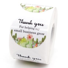 1.5 Inch Cactus Stickers,Thank You for Helping My Small Business