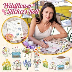 500Pcs Wildflower Stickers Roll Spring Floral Paper Decals Summer Flower Bouquet