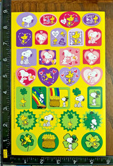 PEANUTS SNOOPY & FRIENDS, VALENTINE – ST PATRICKS , ONE SHEET BEAUTIFUL STICKERS