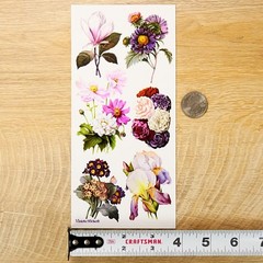 Violette Stickers – Elegant Flowers – 1 Floral Garden Sticker Sheet – Scrapbooks