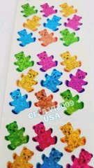 HAMBLY STUDIOS PRISMATIC / GLITTER MULTI-COLOR SMALL GUMMY BEAR RARE VINTAGE