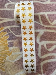 Vintage Hambly Studios prism/glitter Gold Star stickers partial Roll 103 mods