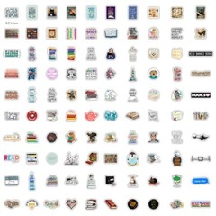 100pcs Book Lover Vinyl Stickers, Love Books, Book Worm, Reading, 026-1