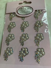 3D ADHESIVE GEMSTONE CLEAR GEMSTONE PASLEY SHAPE 12 PCS