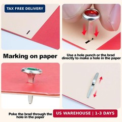 50Pcs Brads Metal Brad for Paper Crafts, Multicolor Crystal Paper Fastener in a