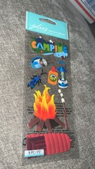 Rare Jolee’s Camping Summer Camp Fire Sleeping Bag Lantern Scrapbooking Sticker