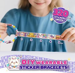 320Pcs DIY Jewelry Sticker Making Kit, Cute Stickers Toy Bracelet Set for Girls