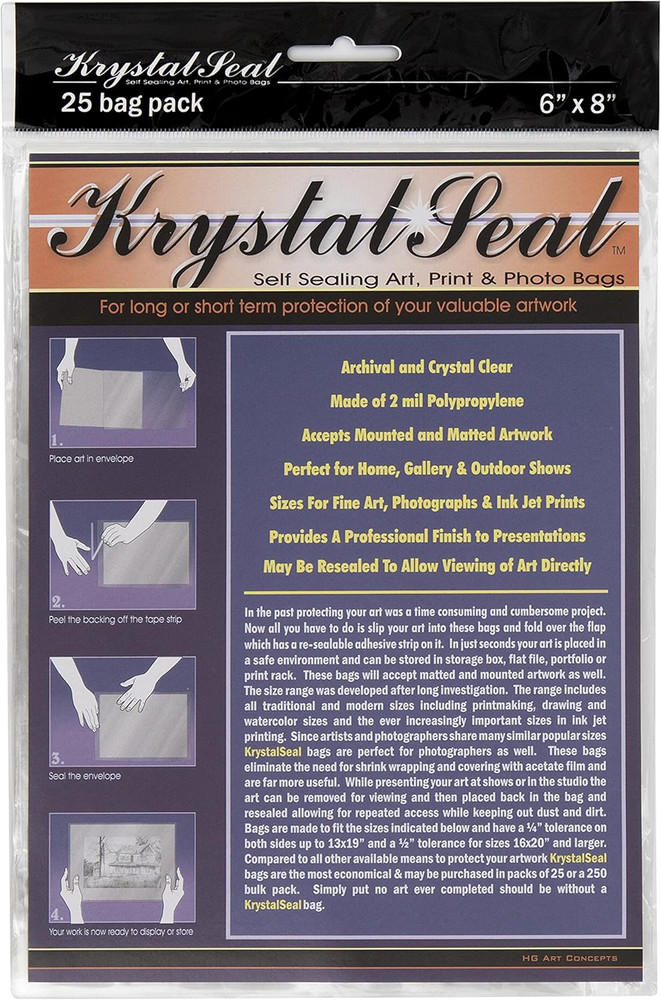 Krystal Seal ATC Art and Photo Bags – Archival Polyethylene Sealing Bags for Pai