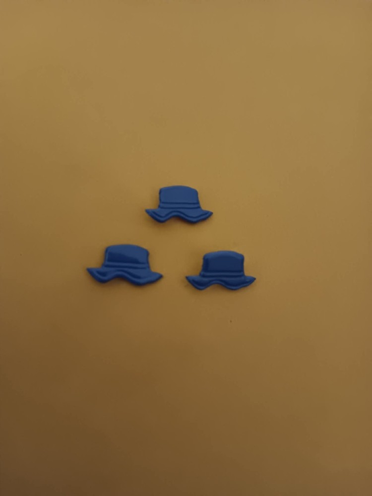 12 OUTDOOR HAT SCRAPBOOKING BRADS BLUE