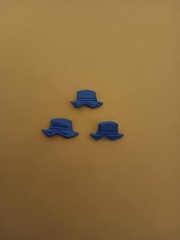 12 OUTDOOR HAT SCRAPBOOKING BRADS BLUE