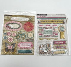 Huge Scrapbook Sticker Embellishment Lot Graphic 45 MME Swatch Book New