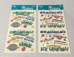 LOT OF 2 PKGS OF SCRAPBOOK STICKERS / ASK GRANDMA & ASK GRANDPA / NEW