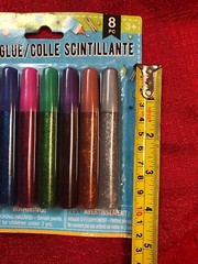 GLITTER GLUE 8 Squeeze Pens of 8 Colors Silver Gold Red Green Blue Pink Tube Pen