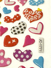 Heart Stickers Valentine Love Pink Red Purple Polka Dot Craft Lot of 2 NEW READ