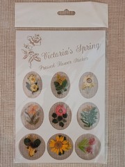Vintage Victoria’s Spring Pressed Flower Stickers Sealed Pack 9 Real Flowers