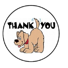 48 Thank You Dog!!! ENVELOPE SEALS LABELS STICKERS 1.2″ ROUND
