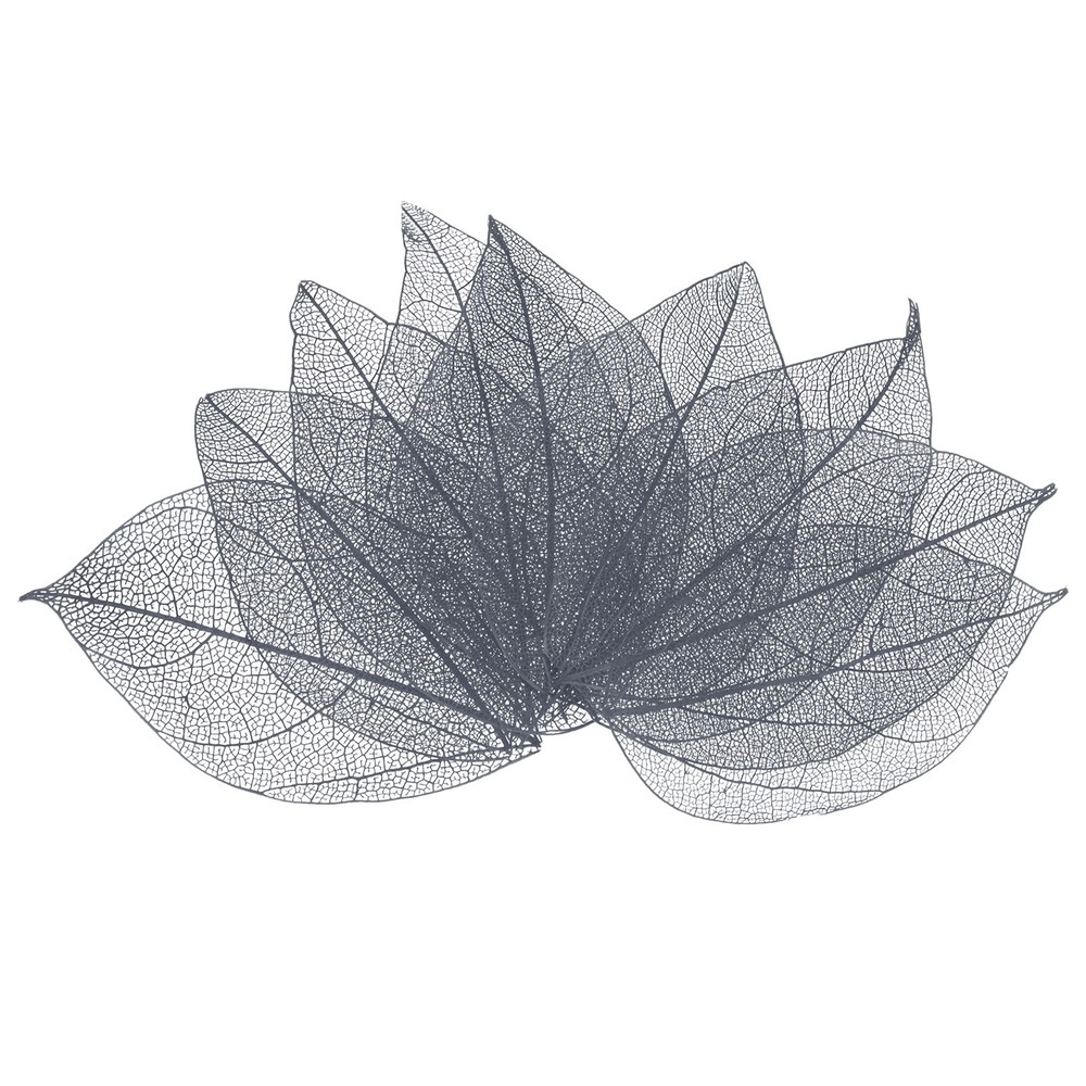 200-Pack Skeleton Leaves, Natural Rubber Leaves Vein[4-6cm, Grey]