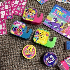 HUGE LOT LISA FRANK Vintage Stickers Dogs Cats Bears Kittens Tape Stamps Pencil