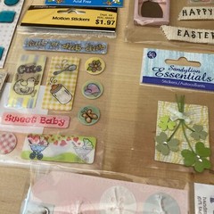 Scrapbook Stickers Mixed Brands Epoxy Handmade Wrights Craft Essential, Lot of 8