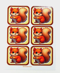 Cute Tan Squirrels Squares Sticker Sheet