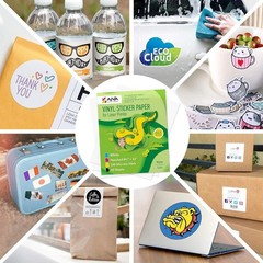 Laser Printer Vinyl Sticker Paper – 50 Waterproof Sheets