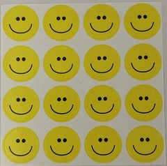 YELLOW SMILEY FACE Stickers (16pc)Emoji•Kids•Happy•Children •Card Making•