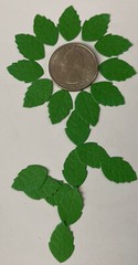 GREEN BRIGHT ROSE LEAF Die-cut Embellishment(20pc)Jolees•Flower•Garden•Long Stem